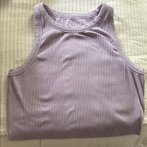 Aerie Purple Ribbed Fitted Tank Top